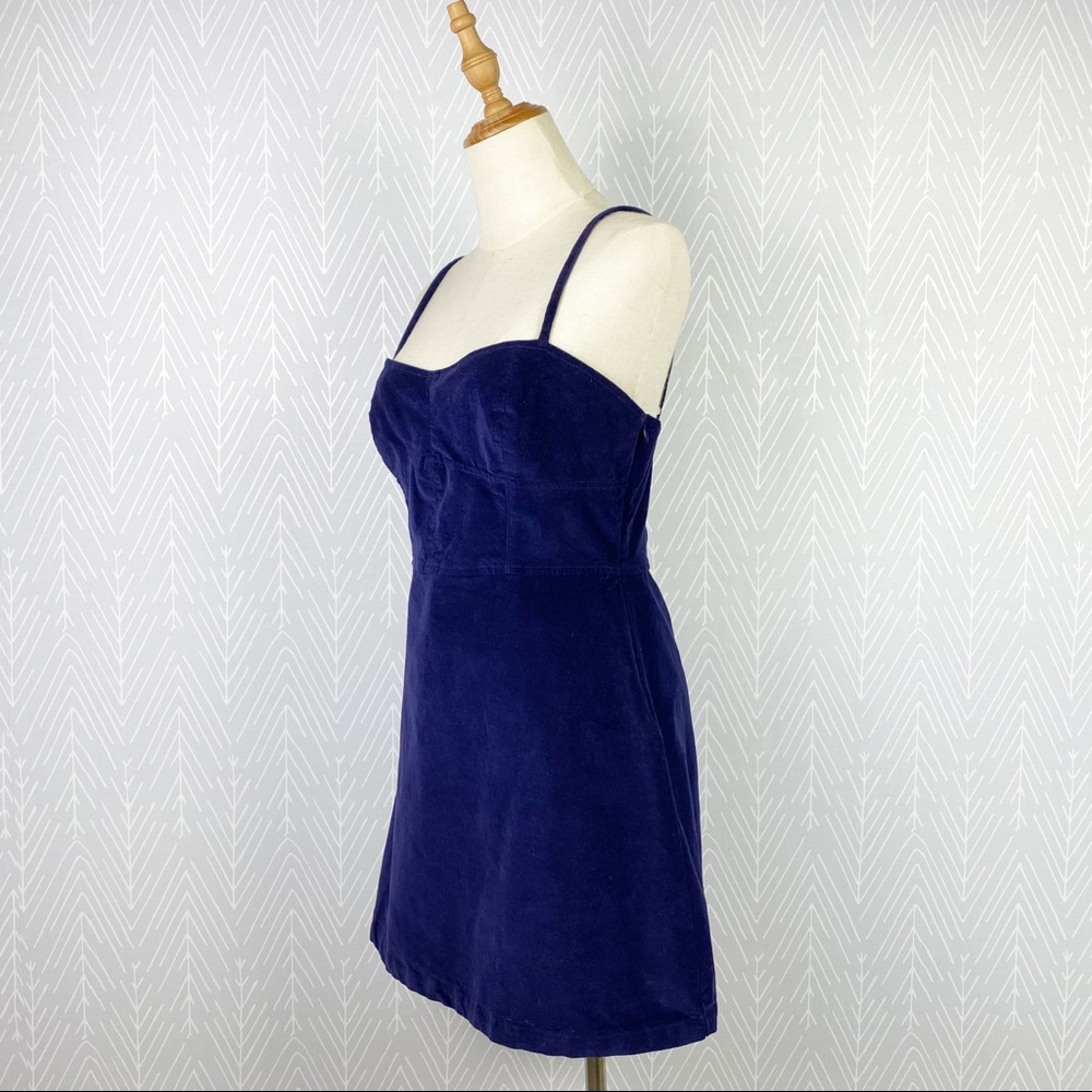 URBAN OUTFITTERS UO After All Corduroy Bustier Dress in Navy.